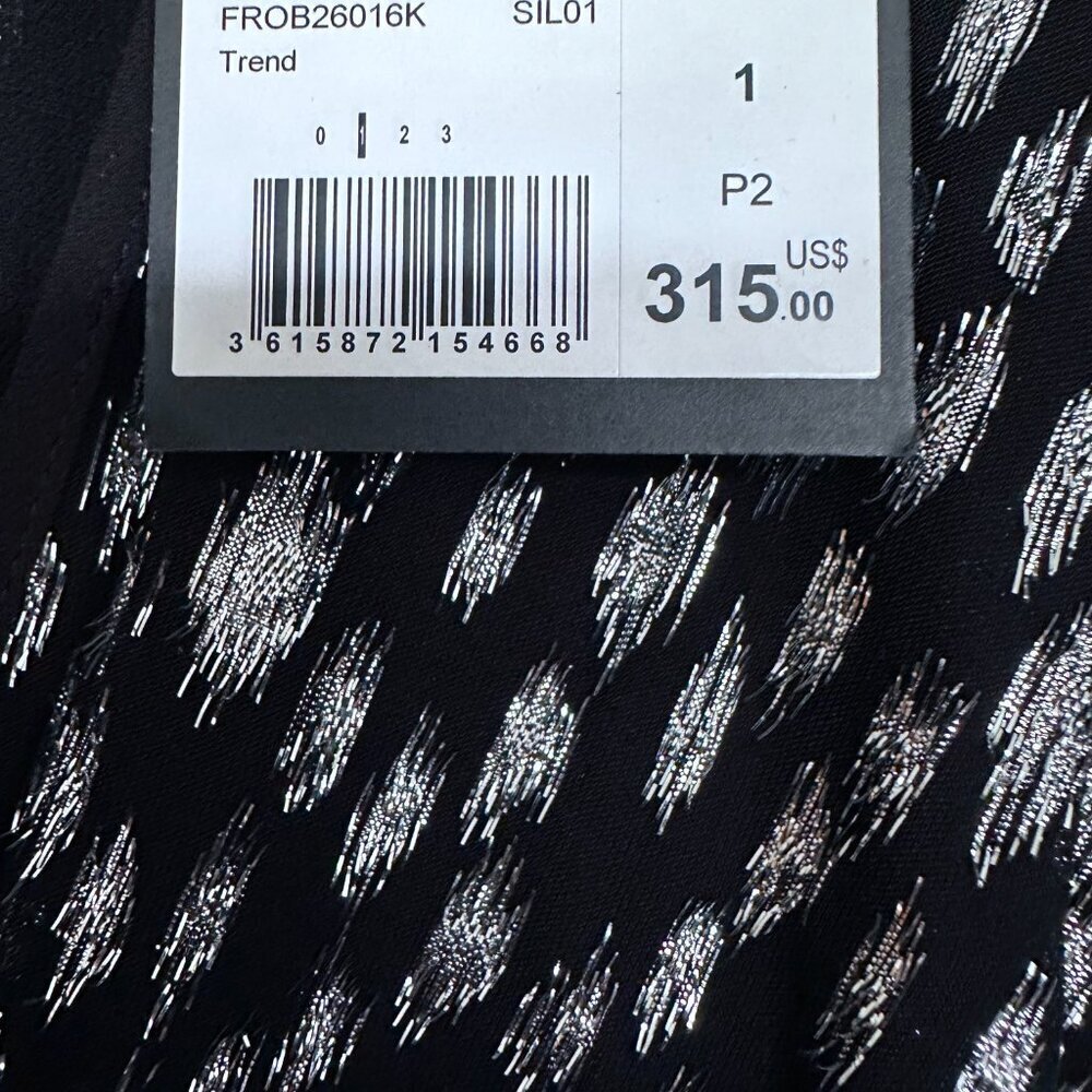 NWT | The Kooples | Cold Shoulder Mini Dress | Black wih Metallic Leopard Print - Picture 11 of 13
